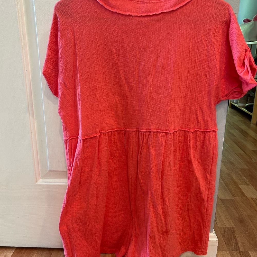 Coral Button-Down Dress - Picture 2 of 2